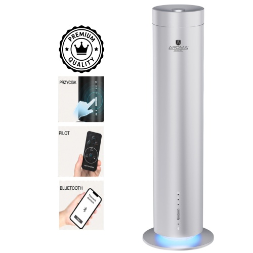 Aroma-Smart-Tower-Silver-front-blue-light-funkcje.jpg