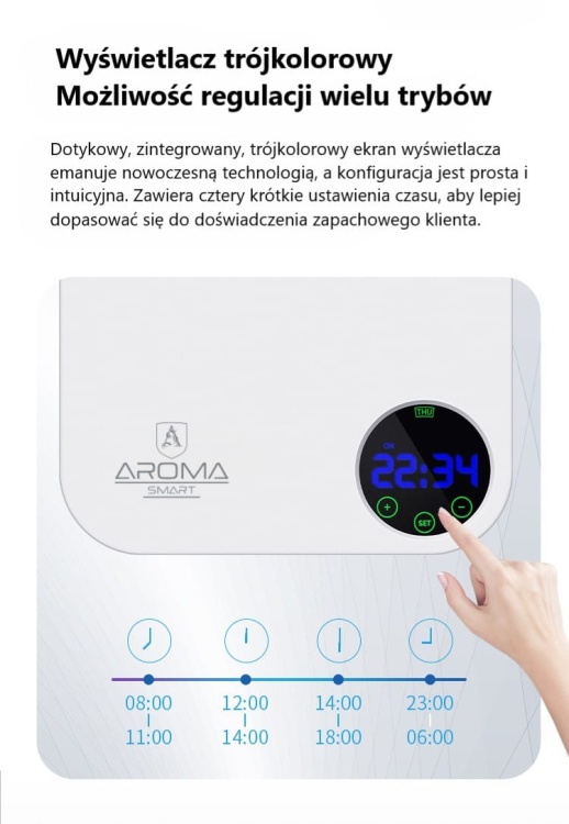 Aroma Smart Big Eye White – dotykowy panel sterowania z kolorowym wyświetlaczem