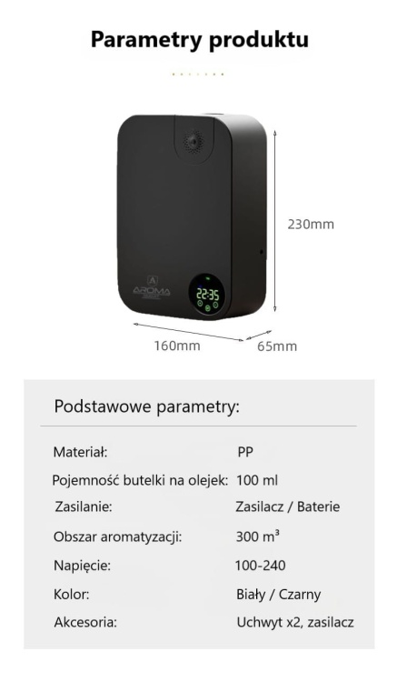 Aroma Smart Big Eye Black – dotykowy panel sterowania z kolorowym wyświetlaczem