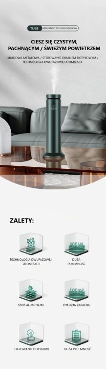 Aroma Smart Tube Green dyfuzor do dużych powierzchni zalety