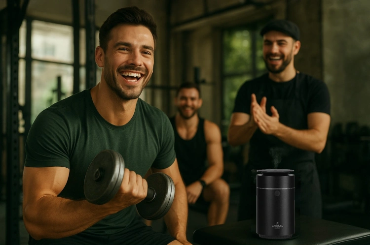 aroma smart boxer na siłowni z dyfuzorem
