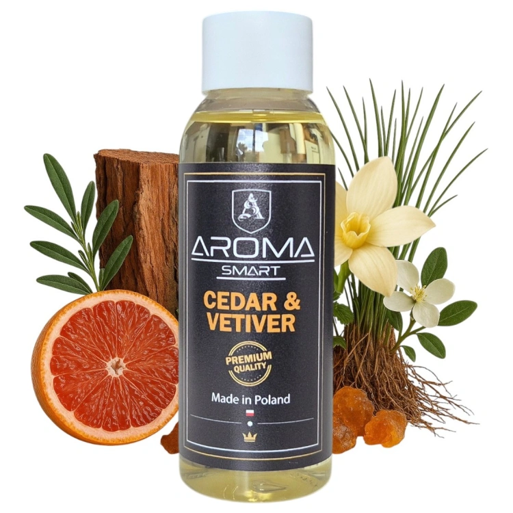 olejek zapachowy CEDAR &amp; VETIWER miniaturka 50 ml z tłem
